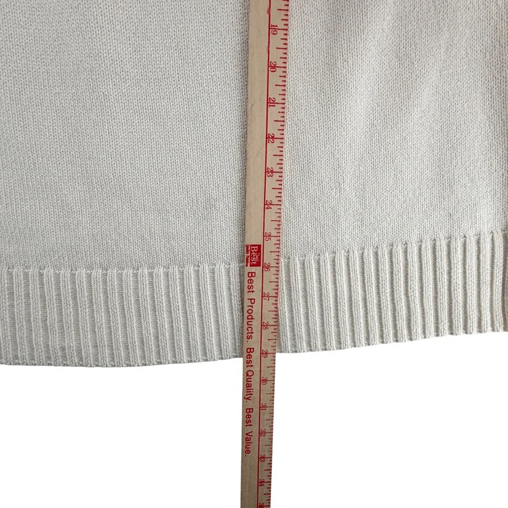 T by Talbots Fair Isle Quarter Zip Sweater Wool Cotton Blend Women Plus 3X Ivory